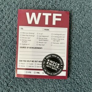 Knock Knock WTF Nifty Notes in Black and White